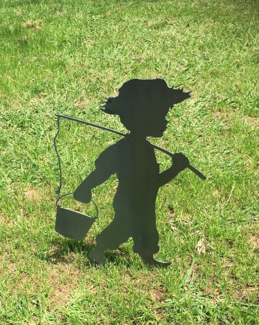Boy with bucket and rod Garden Art